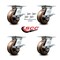 Service Caster 5 Inch High Temp Phenolic Caster Set with Roller Bearing and Brakes/Swivel Locks SCC-35S520-PHRHT-SLB-BSL-4 - alternate 5
